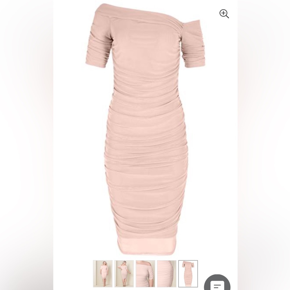 Venus body con roached dress with sheer overlay